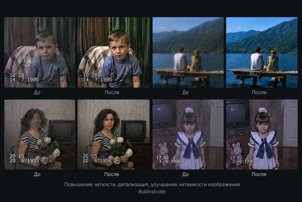 Повышение чёткости видео — до и после