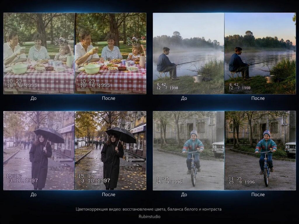 Цветокоррекция видео — до и после